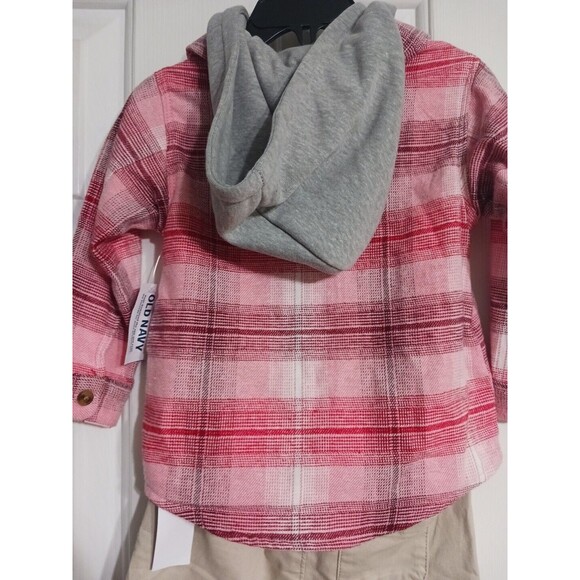 NWT Old Navy Baby Hooded Flannel Shirt & Jogger Set Size 18-24 Months Girls Boys - Picture 5 of 7